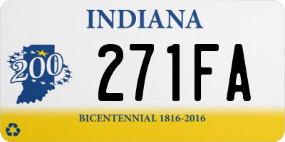 IN license plate 271FA