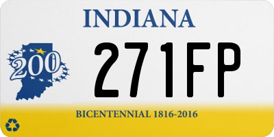 IN license plate 271FP