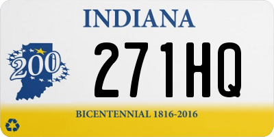 IN license plate 271HQ