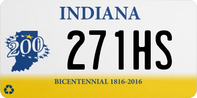 IN license plate 271HS