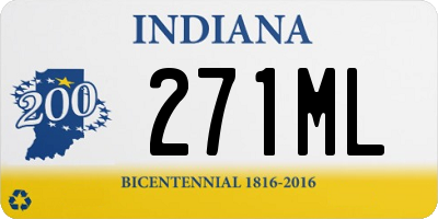 IN license plate 271ML