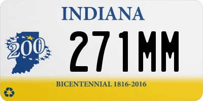 IN license plate 271MM