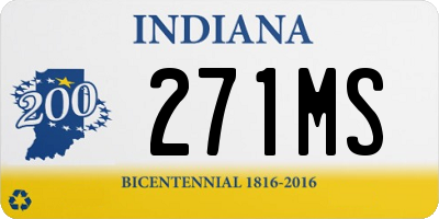 IN license plate 271MS