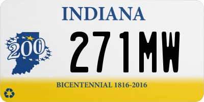 IN license plate 271MW