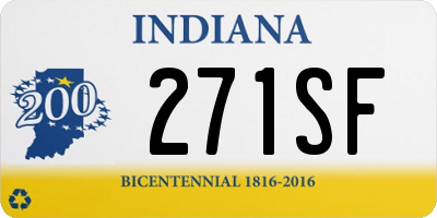 IN license plate 271SF