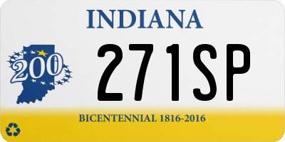 IN license plate 271SP