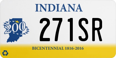 IN license plate 271SR
