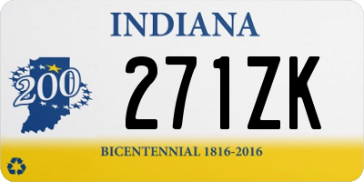 IN license plate 271ZK