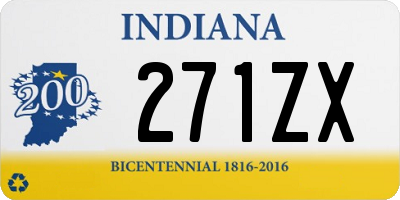 IN license plate 271ZX