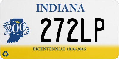 IN license plate 272LP