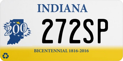 IN license plate 272SP