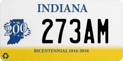 IN license plate 273AM