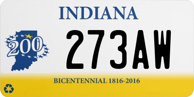 IN license plate 273AW