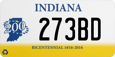 IN license plate 273BD