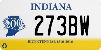 IN license plate 273BW