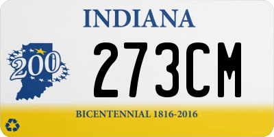 IN license plate 273CM