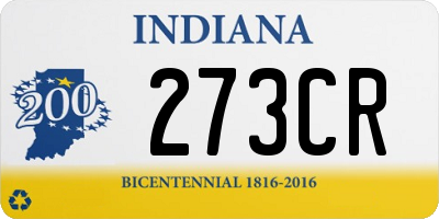 IN license plate 273CR