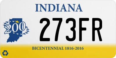 IN license plate 273FR