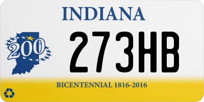 IN license plate 273HB