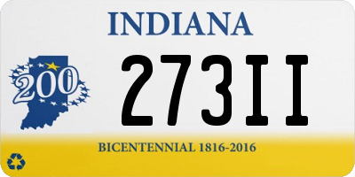 IN license plate 273II