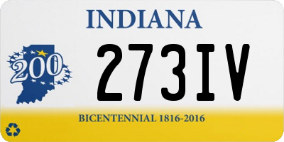 IN license plate 273IV