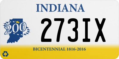 IN license plate 273IX