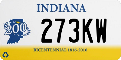 IN license plate 273KW