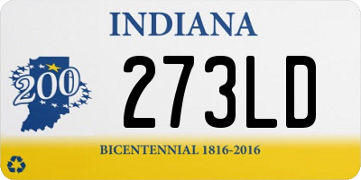 IN license plate 273LD