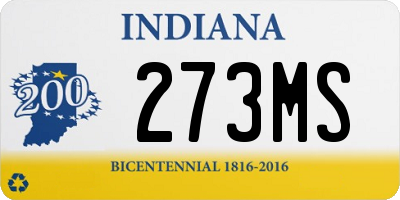 IN license plate 273MS