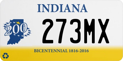 IN license plate 273MX