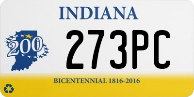 IN license plate 273PC