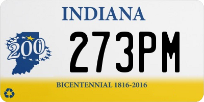 IN license plate 273PM