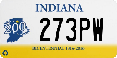 IN license plate 273PW