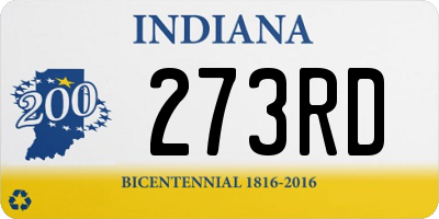 IN license plate 273RD