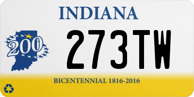 IN license plate 273TW