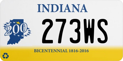 IN license plate 273WS
