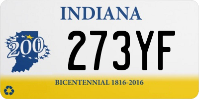 IN license plate 273YF