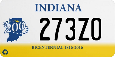 IN license plate 273ZO