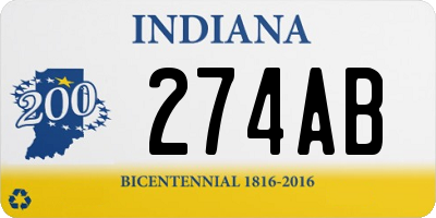 IN license plate 274AB