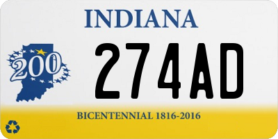 IN license plate 274AD