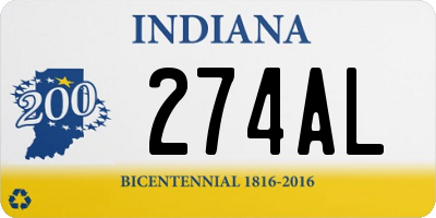 IN license plate 274AL