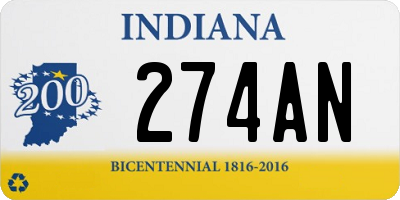 IN license plate 274AN