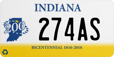 IN license plate 274AS