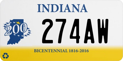 IN license plate 274AW