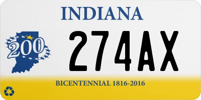 IN license plate 274AX