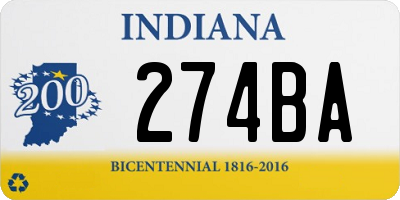 IN license plate 274BA