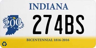 IN license plate 274BS