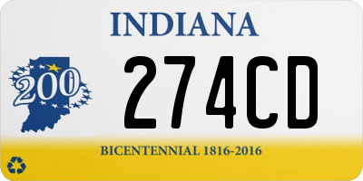 IN license plate 274CD