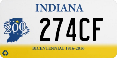 IN license plate 274CF