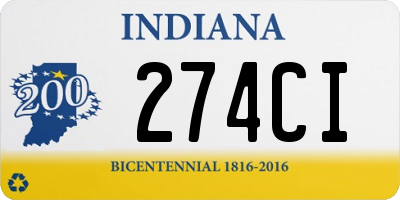 IN license plate 274CI